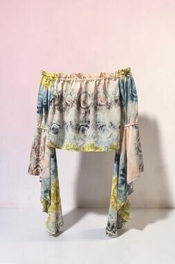 Live 4 Truth Tie Dye Off Shoulder Crop Top Flare Sleeve Boho Fairycore S